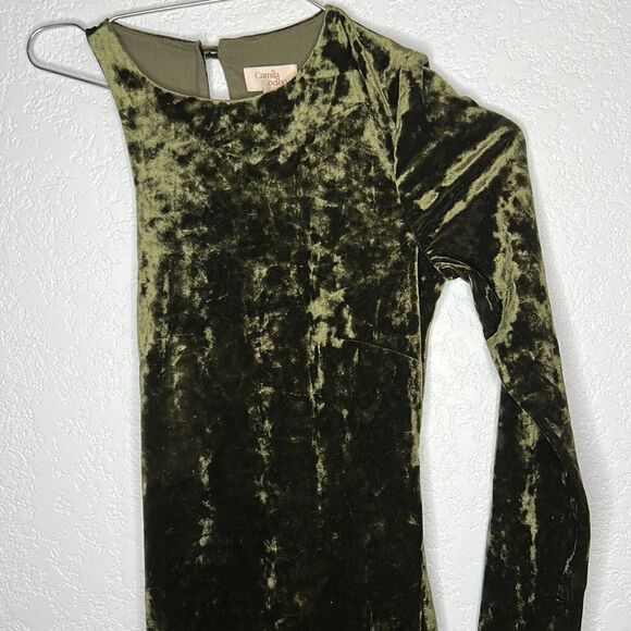 NWT Camila Coelho Gabriel Green Velvet Maxi Dress XS Revolve - Picture 3 of 16